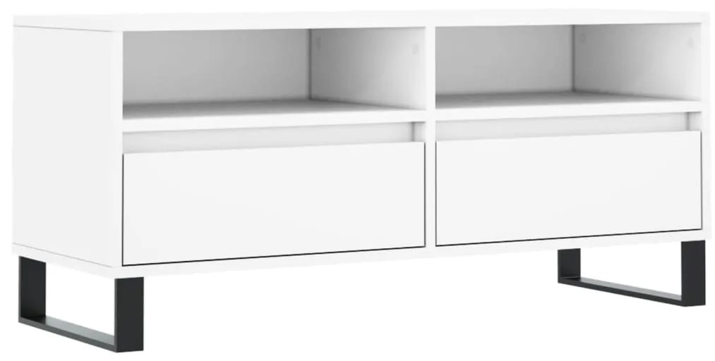 831244 vidaXL Comodă TV, alb, 100x34,5x44,5 cm, lemn prelucrat