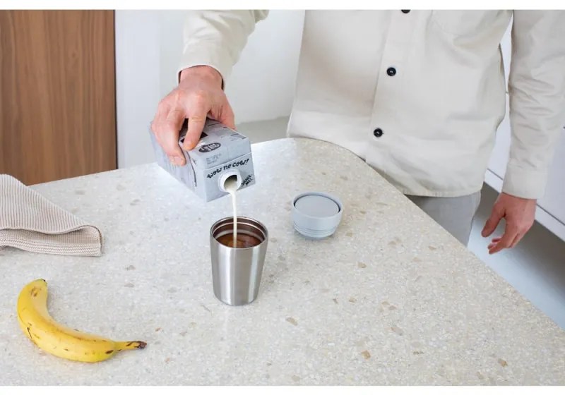 Cana thermos Brabantia Make&Take 1008492, 200 ml, Fara varsare, Fara BPA, Argintiu/Gri