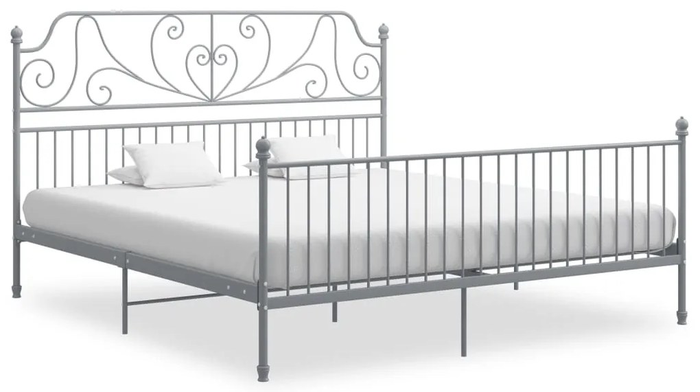 vidaXL Cadru de pat, gri, 200x200 cm, metal