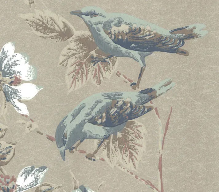 Tapet Rosemore, Taupe Metallic Luxury Bird, 1838 Wallcoverings, 5.3mp / rola