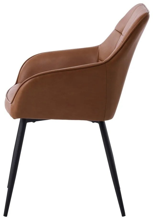 Set de scaune de sufragerie maro cu cotiere 2 buc. tapițat Nolan Square – Unique Furniture