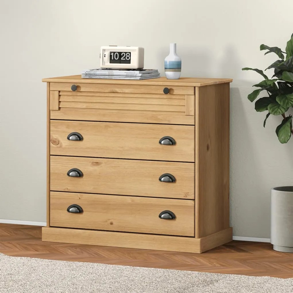 vidaXL Comodă cu sertare VIGO, 80x40x76 cm, lemn masiv de pin