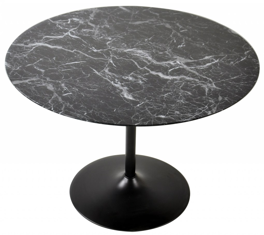 Masa rotundă din MDF/metal 110 cm neagra