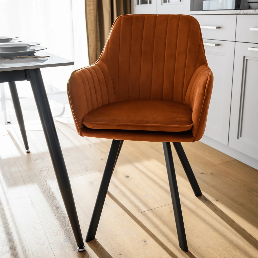 Scaun de design, ţesătură Velvet teracot, AURIL