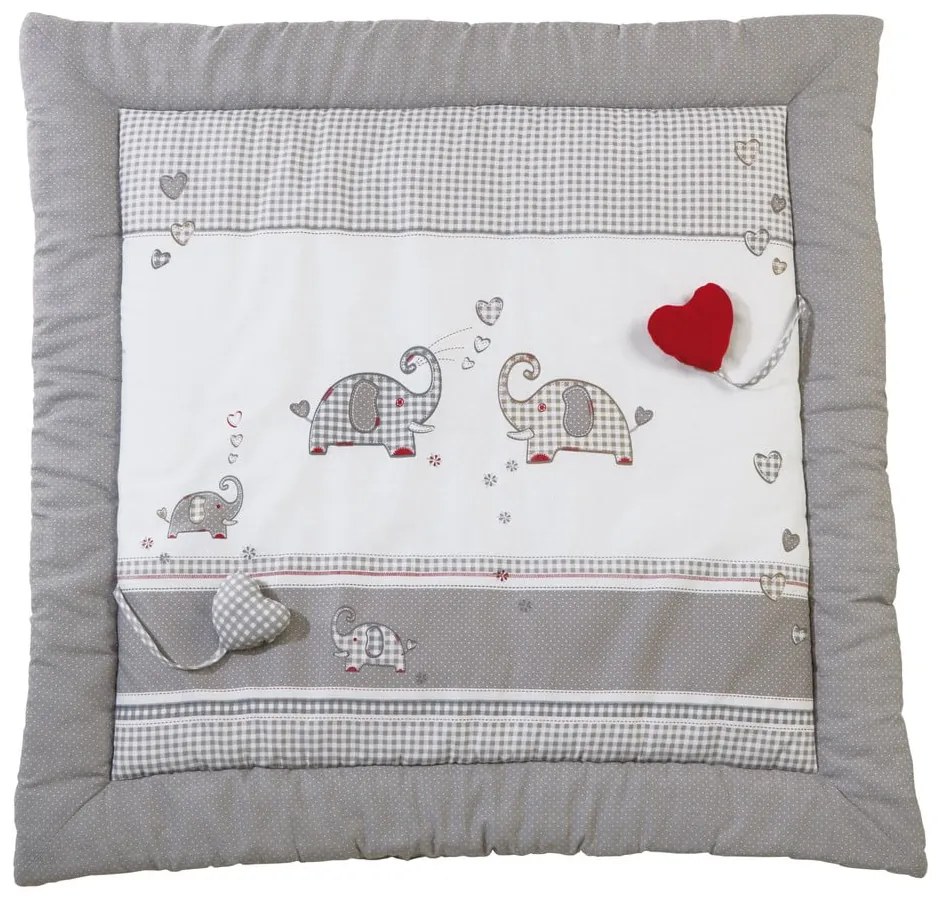 Saltea de joacă pentru copii albă/gri 100x100 cm Jumbo twins – Roba