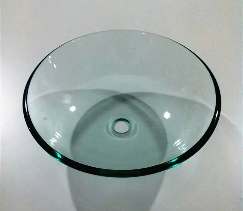 Lavoar pe blat Inter Ceramic din sticla rotund transparent lucios 42 cm