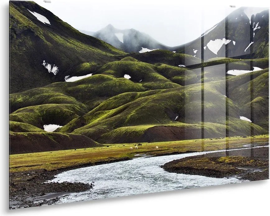 Tablou din sticlă 120x80 cm Fjallabak – Styler