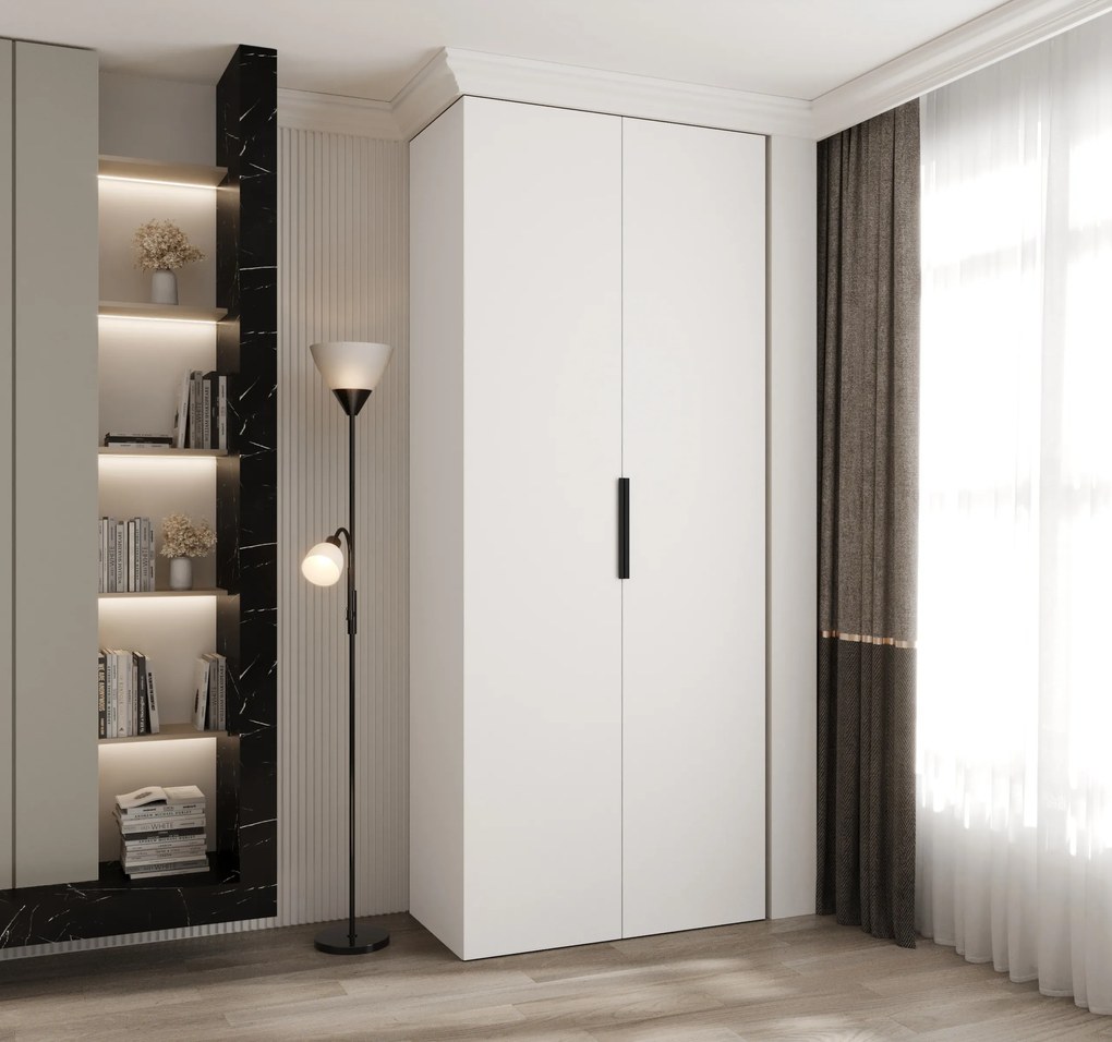 Dulap de haine 100 cm Carmela 40-4 (alb + Negru). 1126633
