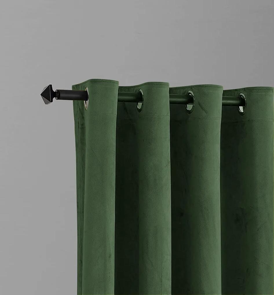 Set draperii din catifea cu inele, Madison, densitate 700 g/ml, Basil green, 2 buc