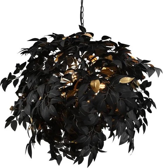 Lustră neagră din metal cu abajur din plastic ø 70 cm Leavy – Reality