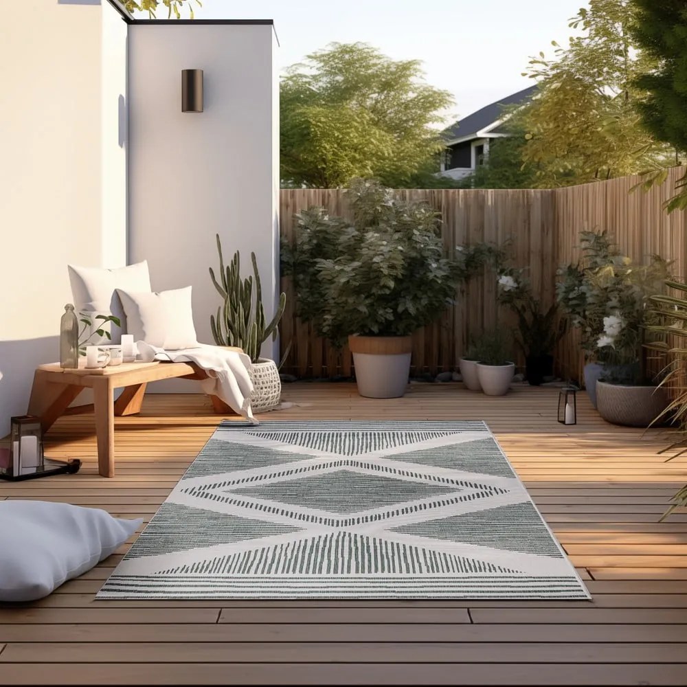 Covor de exterior verde/crem 80x150 cm Gemini – Elle Decoration