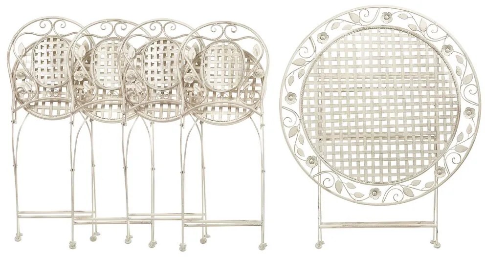Set mobilier de grădină Basilia (alb crem) (pentru 4 persoane). 1035690