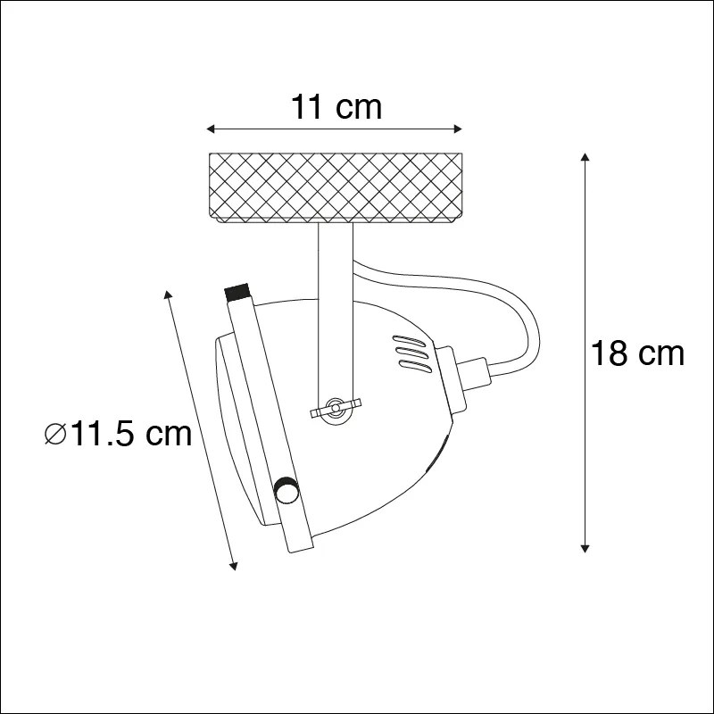 Spot inteligent din oțel cu lemn, incl. WiFi GU10 reglabil - Emado