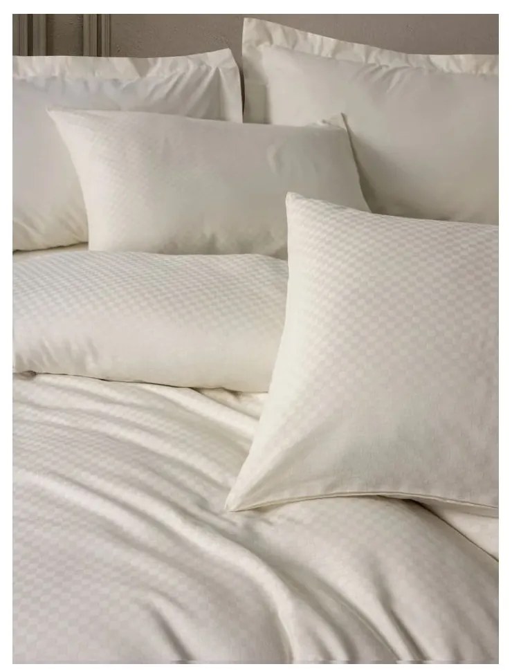 Lenjerie de pat bej din bumbac ranforcé pentru pat de o persoană 140x200 cm Checkered – Mila Home Luxury