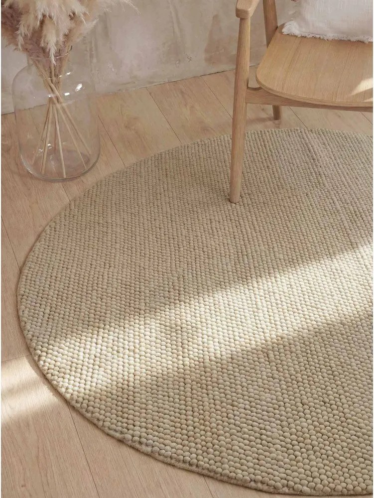Covor în culoare naturală țesut manual rotund din lână ø 200 cm Richmond Diana – Ted Baker