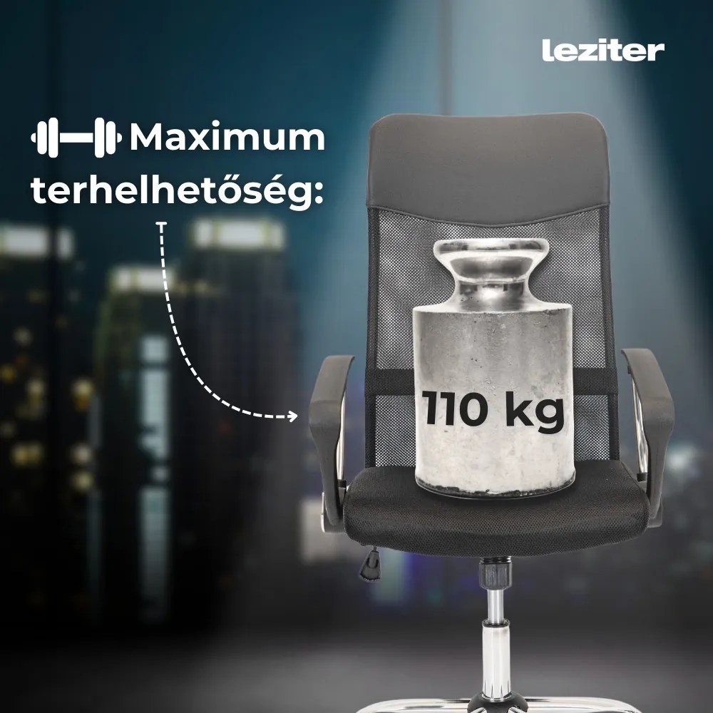 Scaun rotativ ergonomic de birou Fit, negru