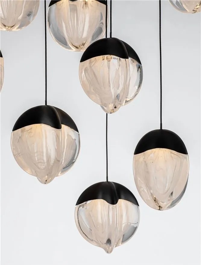 Lustra cu 18 pendule LED ALICIA negru