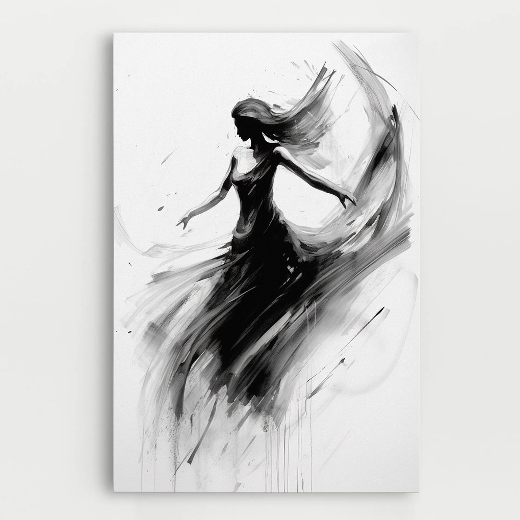 Tablou Canvas, 20x30cm, Dormitor si Living, Femei, Siluete, Dancing Woman Drawn