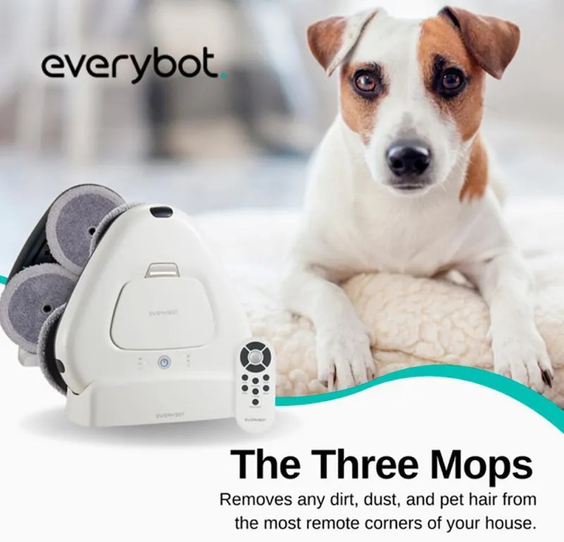 Robot curatare podele Everybot TS300, 27W, 300 ml, Umeda/uscata, Autonomie pana la 200 min, 6 moduri, Senzor anti-cadere/coliziune, Alb