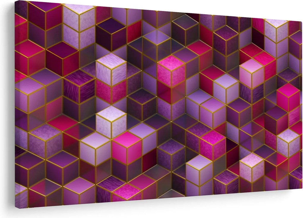 Tablou - Cuburi violet (90x60 cm)