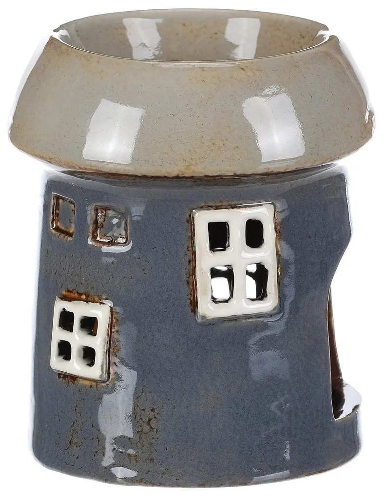 Aroma-lampă House gri, ceramică, 11 x 11 x 13 cm