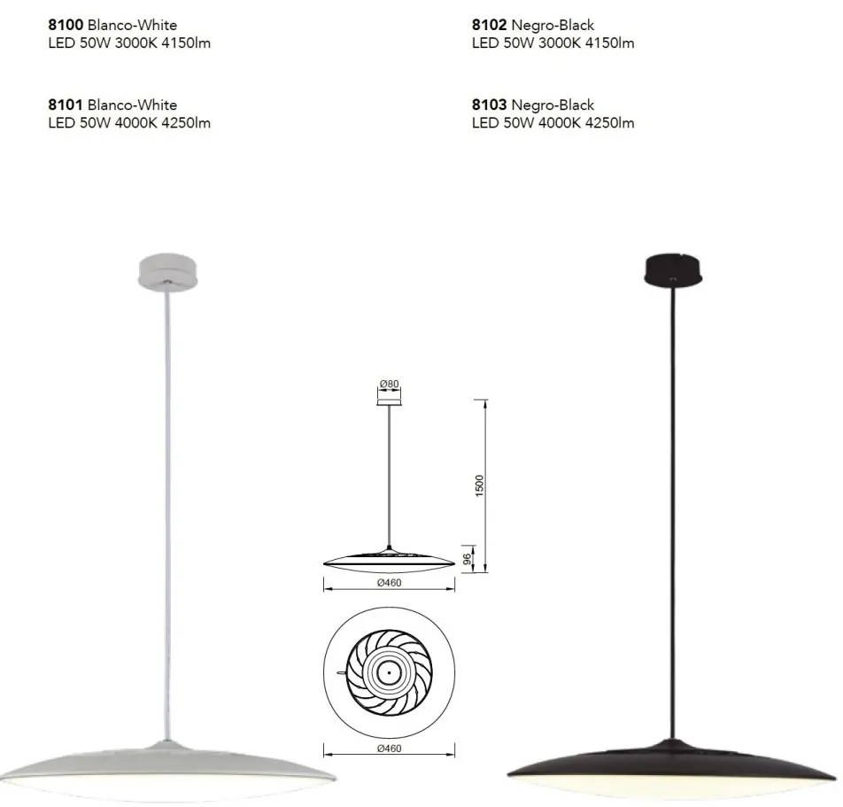 Lustra/Pendul LED design minimalist SLIM 50W 4000k