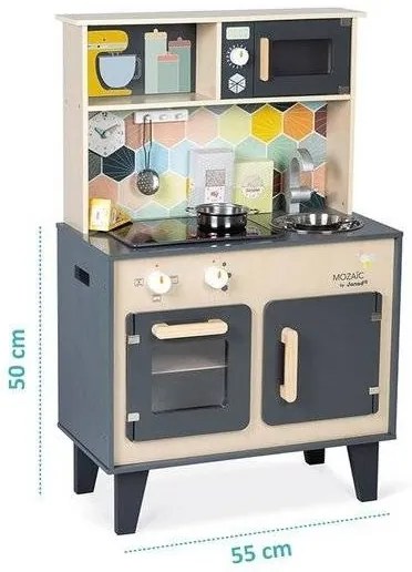 Janod - Bucătărie din lemn cu LED MOZAIC, 2xLR6