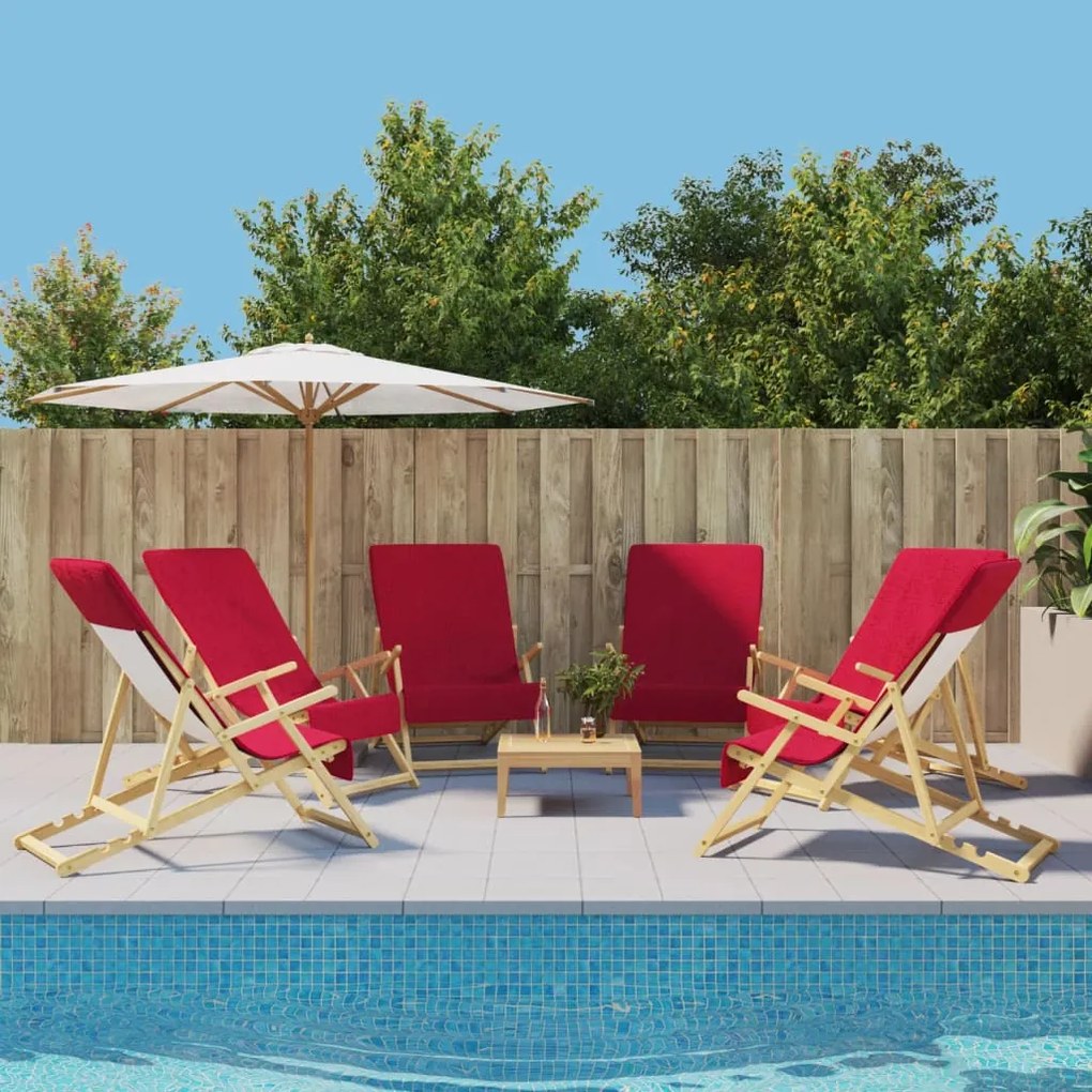 vidaXL Prosoape de plajă, 6 buc., vișiniu, 60x135 cm, textil, 400 GSM