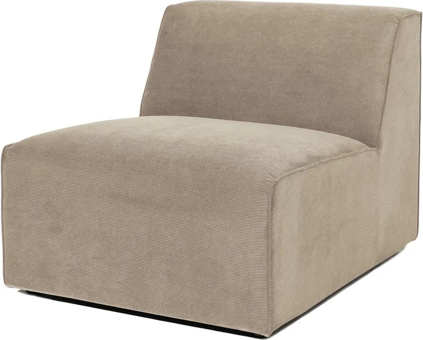 Modul pentru canapea bej din catifea reiată (partea din mijloc) Sting - Scandic