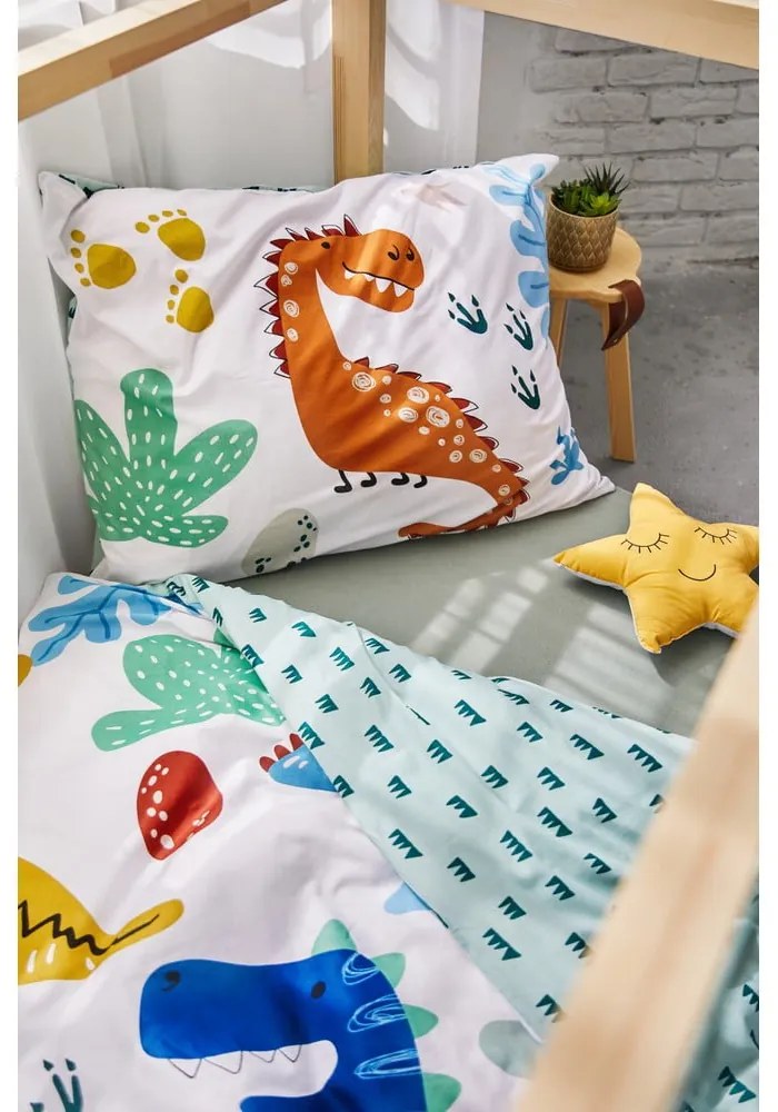 Lenjerie de pat pentru copii din bumbac 140x200 cm Dinos – Bonami Selection