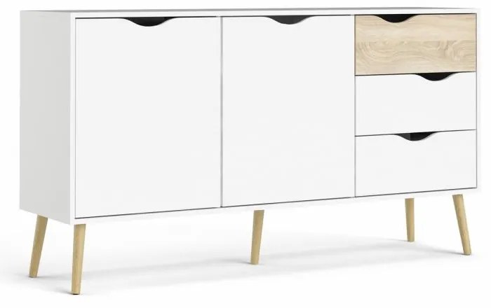 Tvilum Comoda alba OSLO 75381 cu 3 sertare