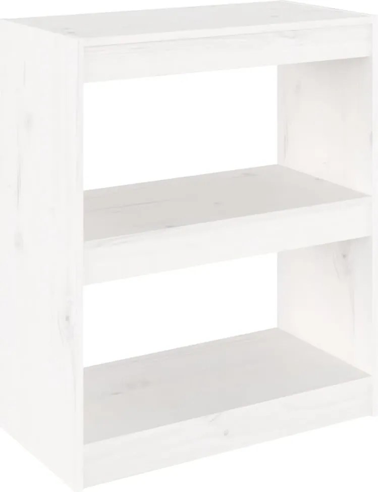 vidaXL Bibliotecă/Separator cameră,alb,60x30x71,5 cm,lemn masiv de pin