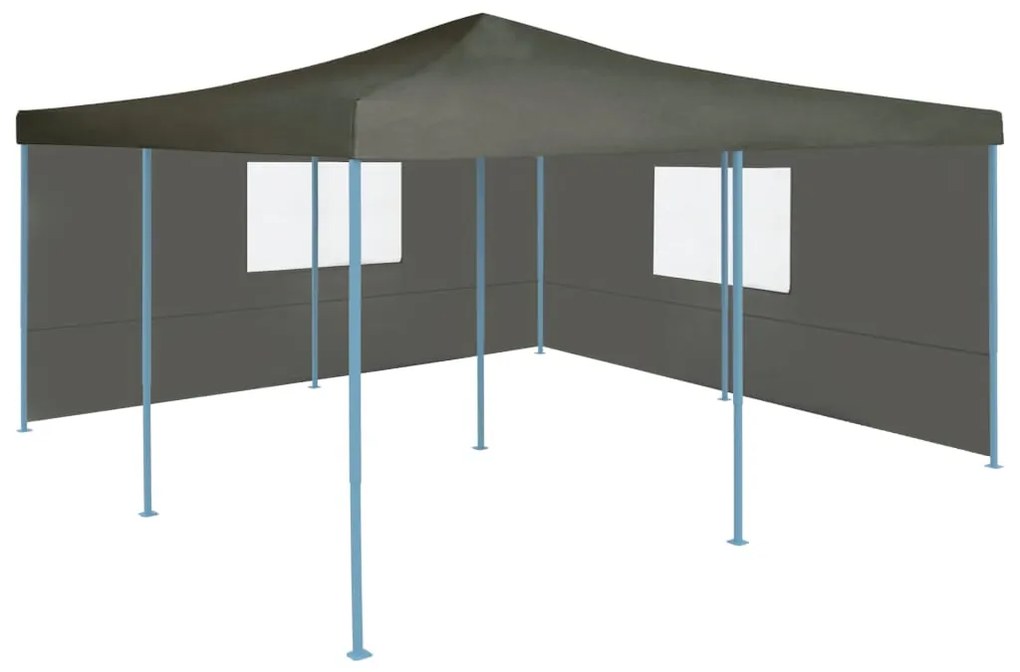 Pavilion pliabil cu 2 pereți laterali, antracit, 5 x 5 m