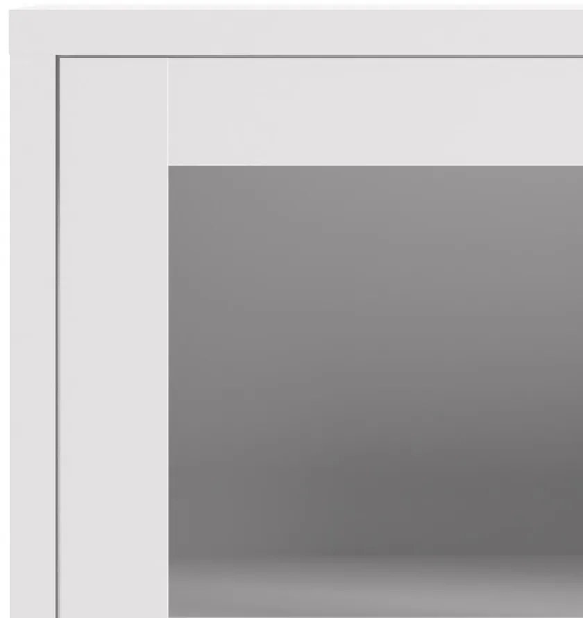 Dulap Modulo 89 x 40 x 113 cm, uși din sticlă, alb / transparent