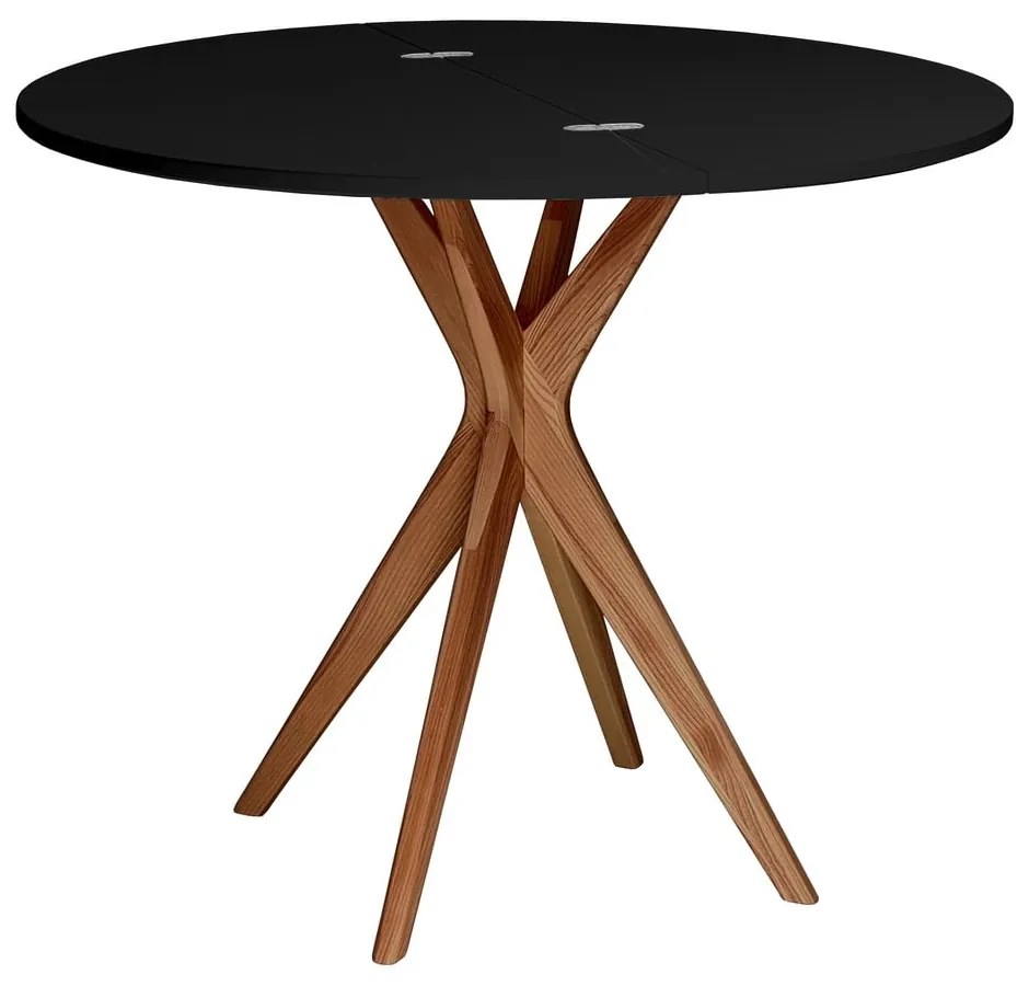 Masă de dining rotundă extensibilă 45x90 cm Jubi – Ragaba