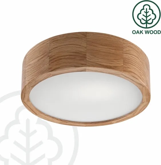 Brilagi - Plafonieră LED RGBW dimabilă CARVALHO, 1xE27/9W/230V, Wi‑Fi, stejar, Ø 27,5 cm