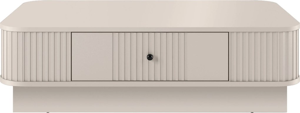 Măsuță de cafea Vesper 103x60 cm cu sertar pe plintă - cashmere / mâner negru