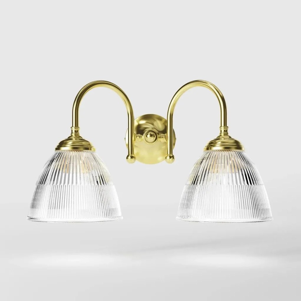 Aplica de perete stil neoclasic din alama si sticla Elide