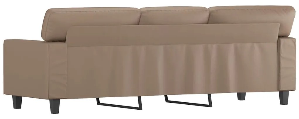 Canapea cu 3 locuri, cappuccino, 180 cm, piele ecologica Cappuccino, 214 x 77 x 80 cm