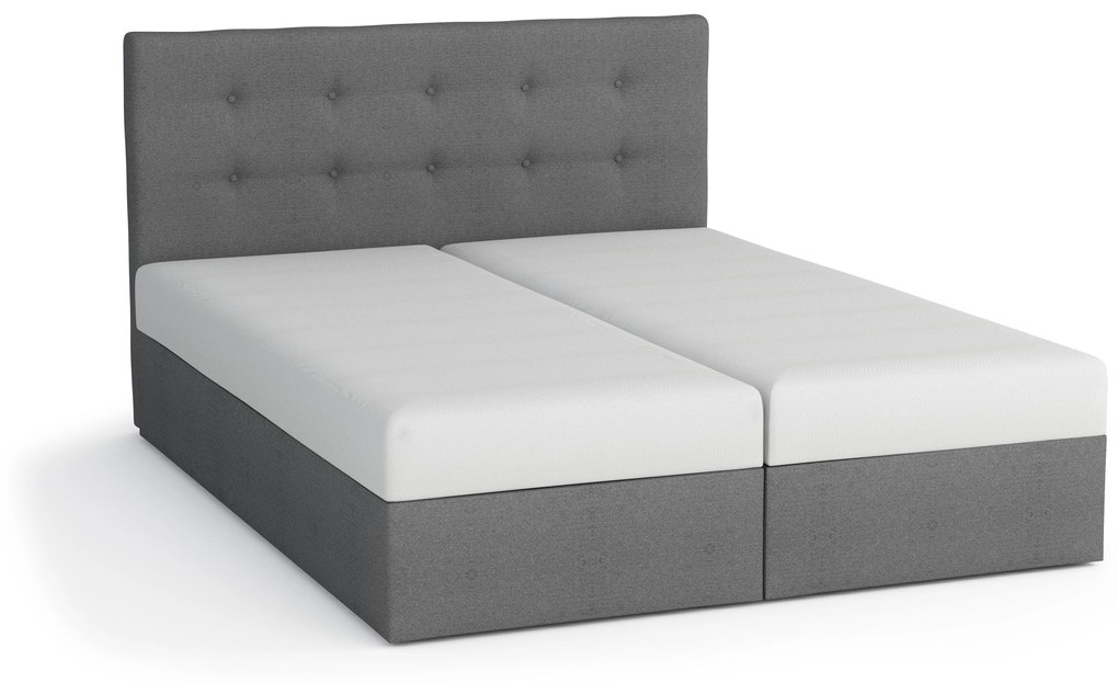 Pat matrimonial Boxspring 180x200 cm Mimosa (cu saltea și somieră) (negru + negru). 1007817