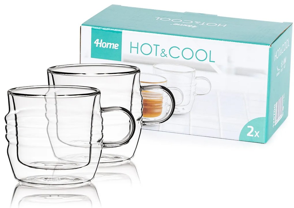 Pahare termo 4Home Stripe Hot&Cool 250 ml, 2 buc.