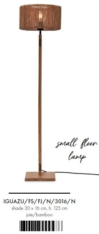 Lampadar eco din bambus si iuta Iguazu straight nat/30x16, nat