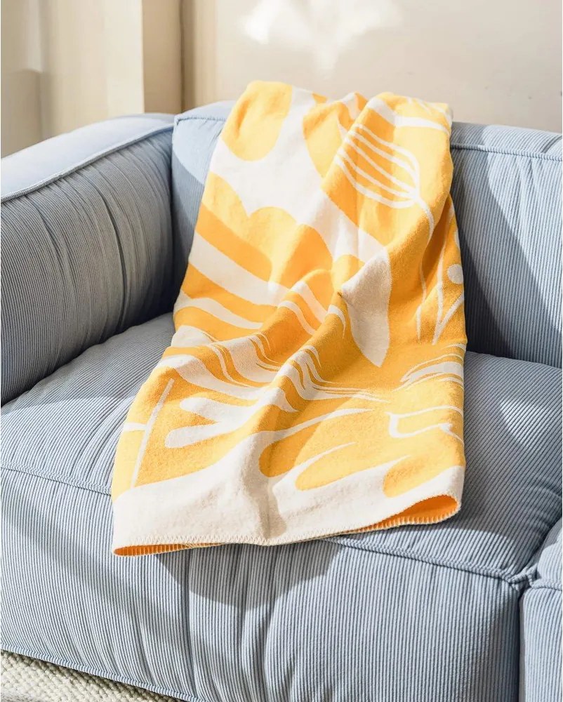 Pătură galbenă 165x200 cm Lino – noo.ma