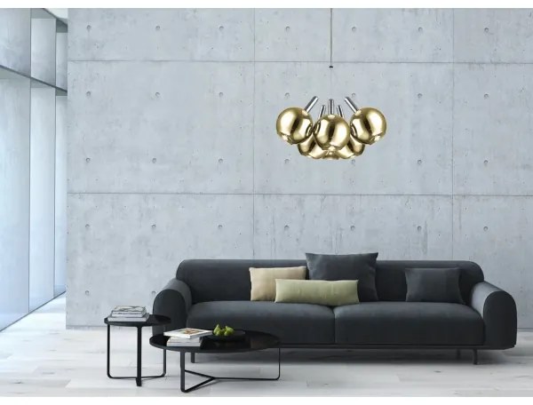 Klausen 142001 - Candelabru LED BALLS 6xLED/5W 230V auriu/crom mat