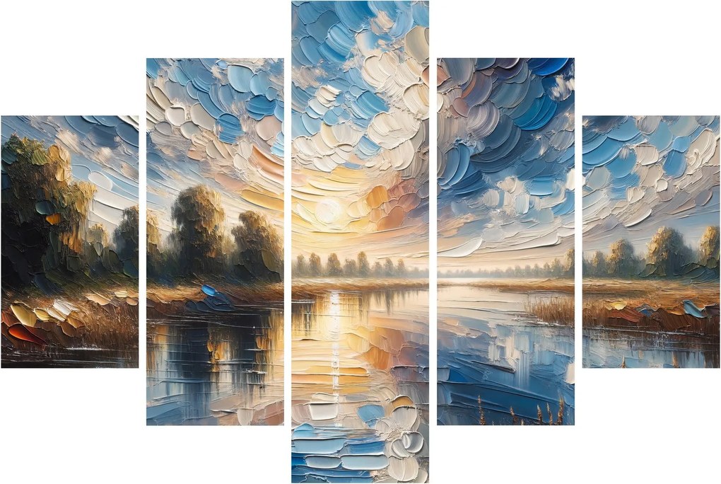 Tablou - Pictură cu soarele deasupra apei (150x105 cm)