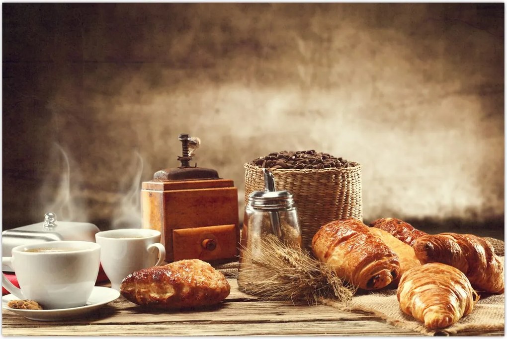 Tablou - Cafea și mic dejun (90x60 cm)