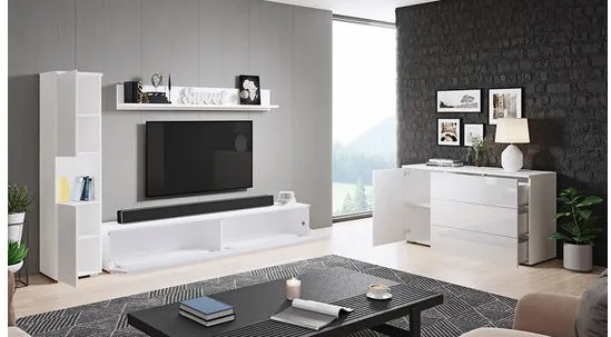 Mobilier living Nova I (alb + alb lucios). 1121832