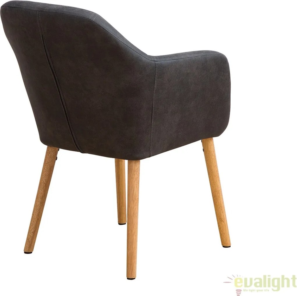 Scaun elegant, tapitat cu microfibra gri vintage Supreme