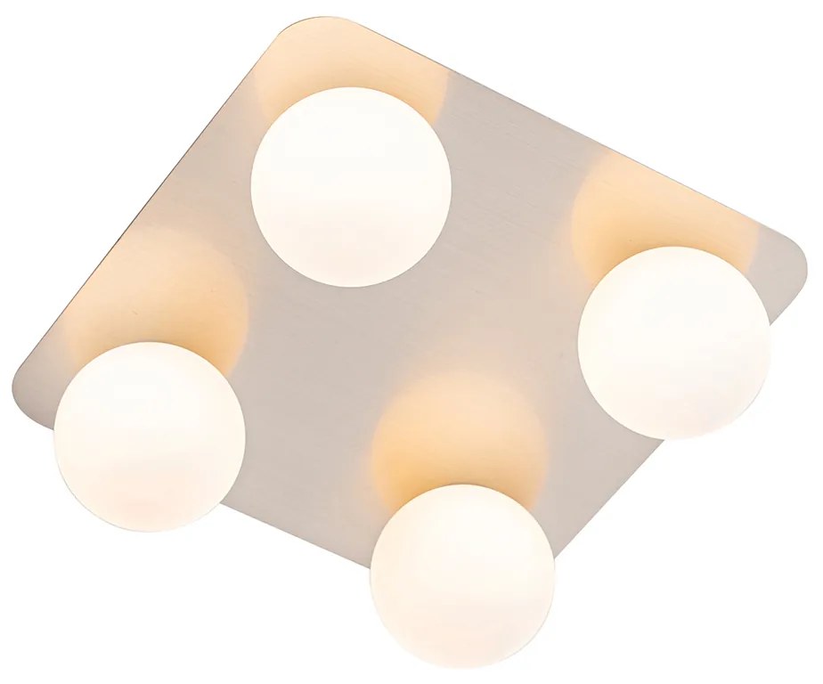 Plafoniera moderna pentru baie din otel patrata cu 4 lumini - Cederic