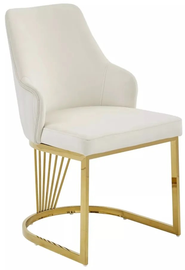 Scaun Alure velvet bej deschis/auriu Blu22
